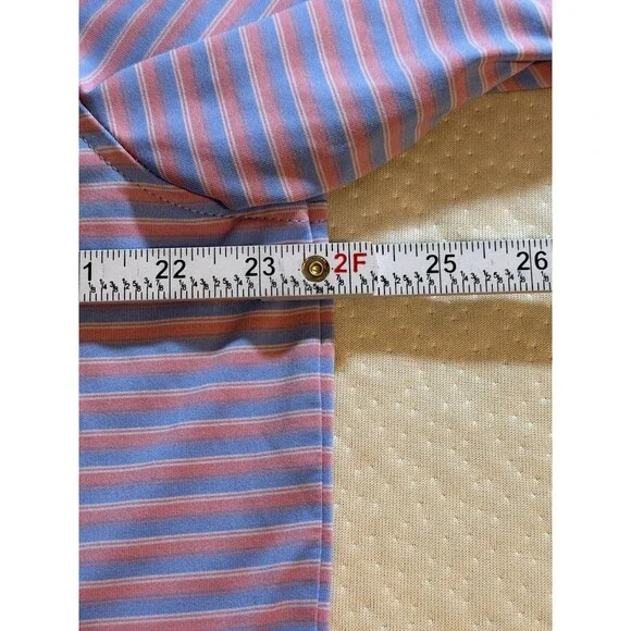 PETER MILLAR Summer Comfort Polo Shirt Blue Pink Purple Pastel Sz L Mens Golf - Picture 9 of 10